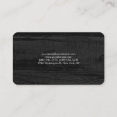 Elegante Stilvolle Dunkelgraue Holzkunst Beruflich Visitenkarte (Rückseite)
