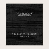 Elegante Stilvolle Dunkelgraue Holzkunst Beruflich Visitenkarten (Außenseite Aufgefaltet)