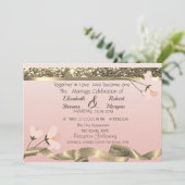 Elegante stilvolle Einladung zur Blumenhochzeit (Stehend Vorderseite)