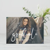 Elegante stilvolle Foto-Abschlussfeier Ankündigung (Stehend Vorderseite)