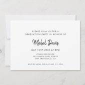 Elegante stilvolle Foto-Abschlussfeier Ankündigung (Rückseite)