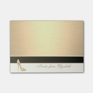 Elegante, stilvolle Girly, Imitate Gold, High Heel Post-it Klebezettel
