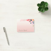 Elegante Stilvolle Girly Watercolor Blume Feather Post-it Klebezettel (Büro)