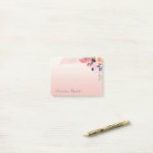 Elegante Stilvolle Girly Watercolor Blume Feather Post-it Klebezettel (Auf Schreibtisch)