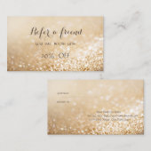 Elegante, stilvolle Glittery Bokeh-Referenzkarte Empfehlungskarte (Vorne/Hinten)
