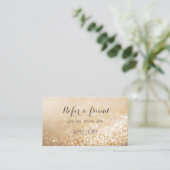 Elegante, stilvolle Glittery Bokeh-Referenzkarte Empfehlungskarte (Stehend Vorderseite)