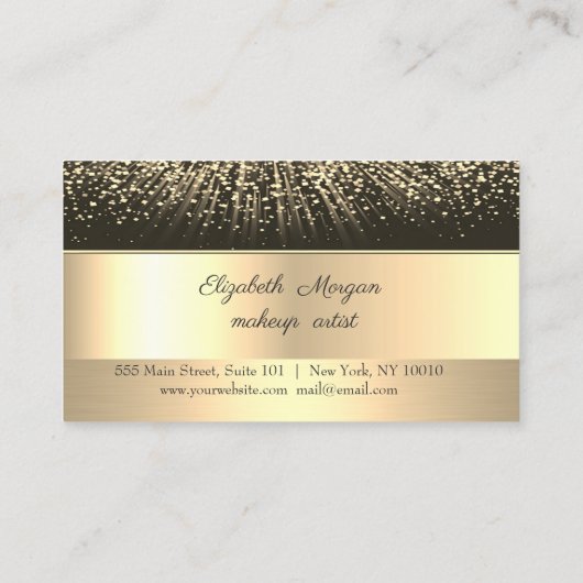 Elegante stilvolle Gold, Black, Confetti Loyalty C Treuekarte (Rückseite)