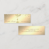 Elegante Stilvolle Gold Diamonds Tree Silhouette Mini Visitenkarte (Vorne/Hinten)