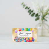 Elegante, stilvolle, goldene, schimmernde Balloons Visitenkarte (Stehend Vorderseite)