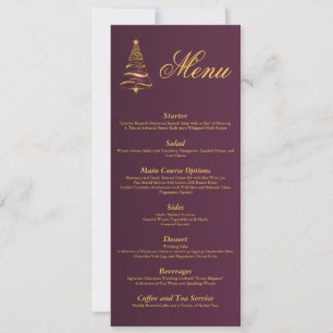 Elegante stilvolle goldene Weihnachtsbaum-Hochzeit Einladung