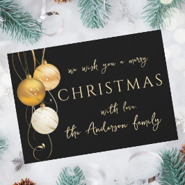 Elegante stilvolle goldene Weihnachtskarte Feiertagskarte