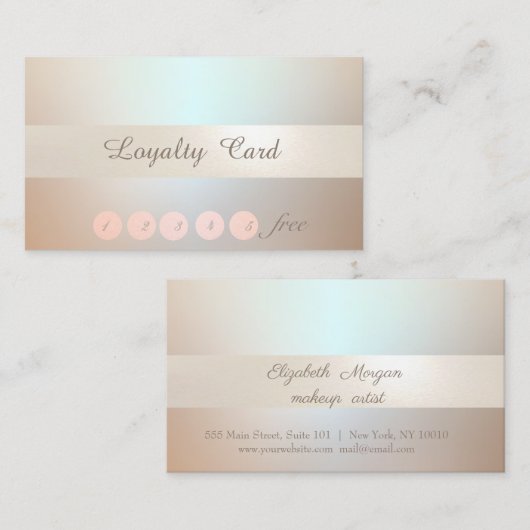 Elegante stilvolle,helle Confetti Loyalty Card Treuekarte (Vorne/Hinten)
