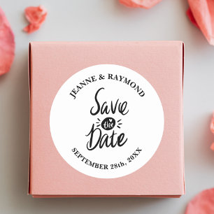 Elegante stilvolle Hochzeit "Save the Date" Runder Aufkleber