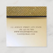 Elegante stilvolle Imitate Gold, glänzende Goldene Quadratische Visitenkarte (Rückseite)