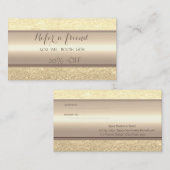Elegante stilvolle Imitate Gold Glittery Referenzk Empfehlungskarte (Vorne/Hinten)