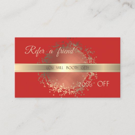 Elegante stilvolle,Imitate Gold,Red Referral Card (Vorderseite)