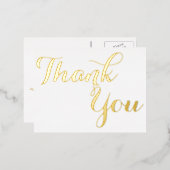 Elegante stilvolle Imitate Gold Script White Viele Folie Einladungspostkarte (Vorderseite/Rückseite)