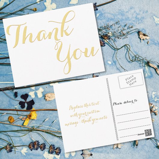 Elegante stilvolle Imitate Gold Script White Viele Postkarte