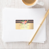 Elegante stilvolle Imitate Gold,Streifen,Blume Adressaufkleber (Insitu)