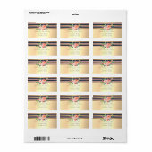 Elegante stilvolle Imitate Gold,Streifen,Blume Adressaufkleber (Vorne)