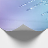 Elegante, stilvolle Kick-Blue & lila Glitzer Tropf Geschenkpapier (Ecke)