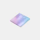 Elegante, stilvolle Kick-Blue & lila Glitzer Tropf Post-it Klebezettel (angewinkelt)