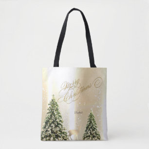Elegante, stilvolle Kiefern, Weihnachts-Rentiere Tasche