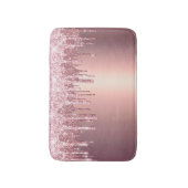 Elegante, stilvolle Kupfergold-Rose-Glitzer-Tropfe Badematte (Vorderseite Vertikal)