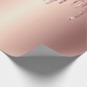 Elegante, stilvolle Kupfergold-Rose-Glitzer-Tropfe Geschenkpapier (Ecke)