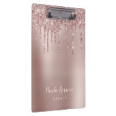 Elegante, stilvolle Kupfergold-Rose-Glitzer-Tropfe Klemmbrett (Rechts)