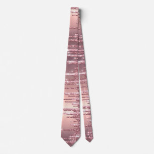 Elegante, stilvolle Kupfergold-Rose-Glitzer-Tropfe Krawatte