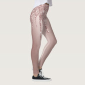 Elegante, stilvolle Kupfergold-Rose-Glitzer-Tropfe Leggings (Rechts)