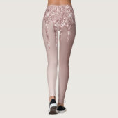 Elegante, stilvolle Kupfergold-Rose-Glitzer-Tropfe Leggings (Rückseite)
