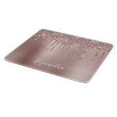 Elegante, stilvolle Kupfergold-Rose-Glitzer-Tropfe Schneidebrett (Ecke)