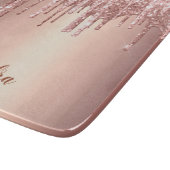 Elegante, stilvolle Kupfergold-Rose-Glitzer-Tropfe Schneidebrett (Ecke)