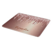 Elegante, stilvolle Kupfergold-Rose-Glitzer-Tropfe Schneidebrett (Ecke)