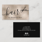 Elegante, stilvolle Kupfergold-Schere Visitenkarte (Vorne/Hinten)