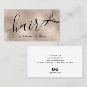 Elegante, stilvolle Kupfergold-Schere Visitenkarte (Vorne/Hinten)