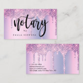 Elegante stilvolle lila Glitzer Tropfen notariell Visitenkarte (Vorne/Hinten)