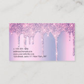 Elegante stilvolle lila Glitzer Tropfen notariell Visitenkarte (Rückseite)