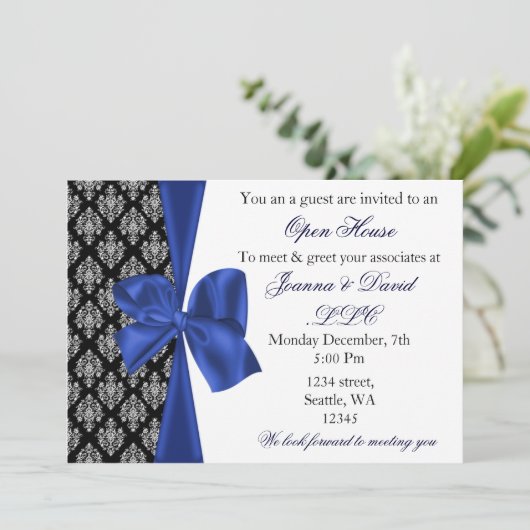 elegante, stilvolle Marine Corporate Einladung (Stehend Vorderseite)