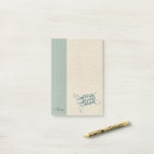 Elegante, stilvolle Meeresschildkröte personalisie Post-it Klebezettel (Auf Schreibtisch)
