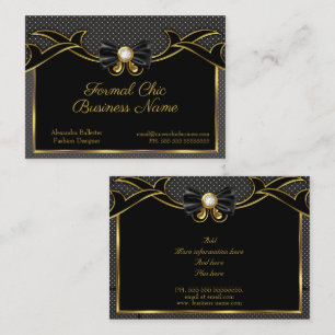 Elegante stilvolle Mode-Fliege Gold Schwarz Punkte Visitenkarte
