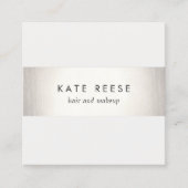 Elegante, stilvolle, moderne IMITATE Silber gestre Quadratische Visitenkarte (Vorderseite)