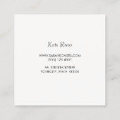 Elegante, stilvolle, moderne IMITATE Silber gestre Quadratische Visitenkarte (Rückseite)