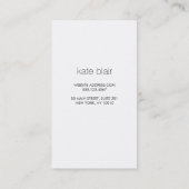 Elegante, stilvolle, moderne IMITATE Silber gestre Visitenkarte (Rückseite)