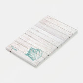 Elegante stilvolle Muschelholzstruktur personalisi Post-it Klebezettel (angewinkelt)