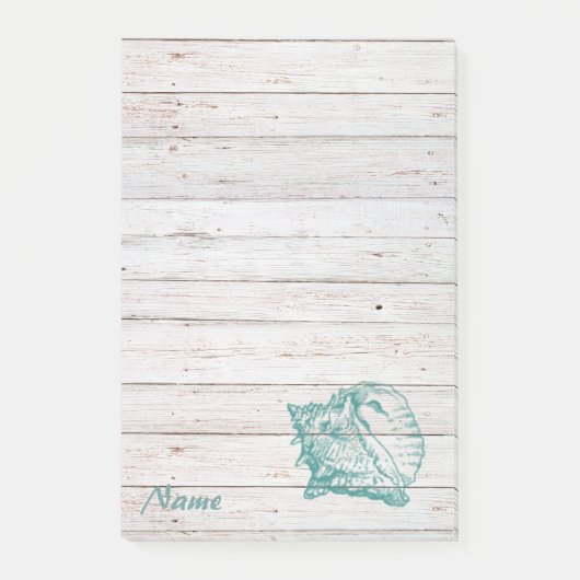 Elegante stilvolle Muschelholzstruktur personalisi Post-it Klebezettel (Vorderseite)