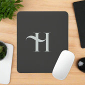 Elegante, stilvolle olivgrüne Monogramm-Initiale N Mousepad