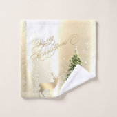 Elegante, stilvolle Pinienbäume, Weihnachtsmann Badhandtuch Set (Waschlappen)